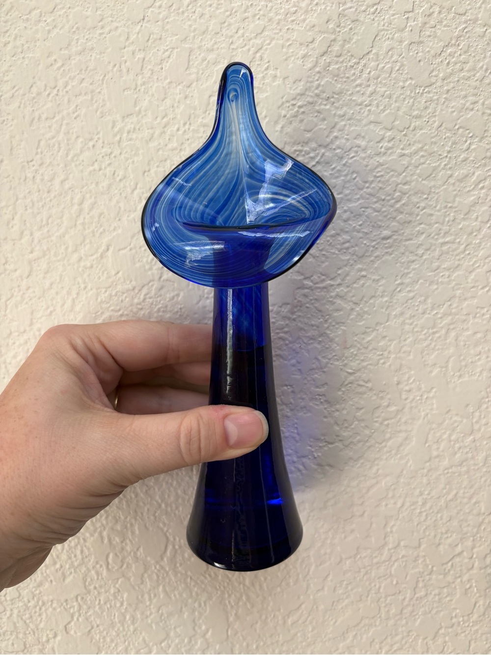 Handblown Cobalt Blue Glass Bud Vase